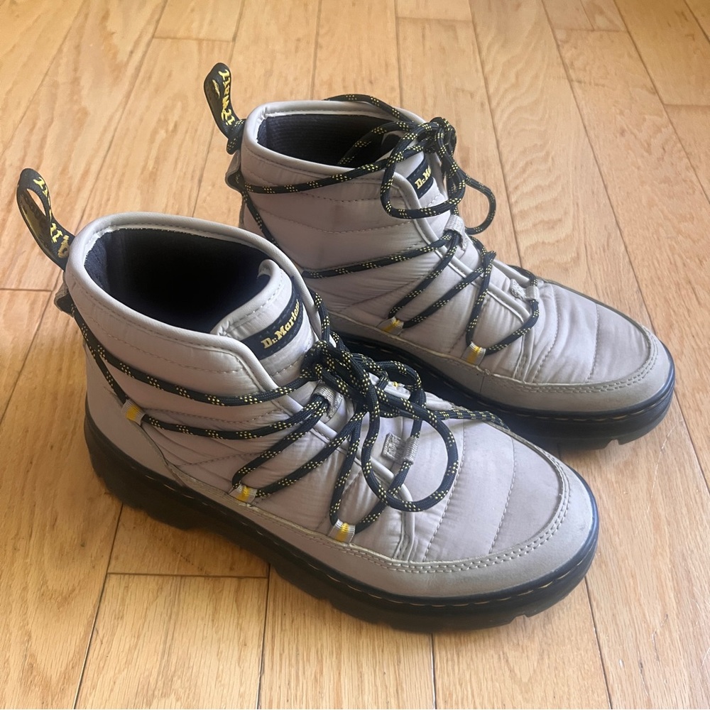 Dr. Martens Gray Ankle Boots with Black and Yellow‎ Accents ✨